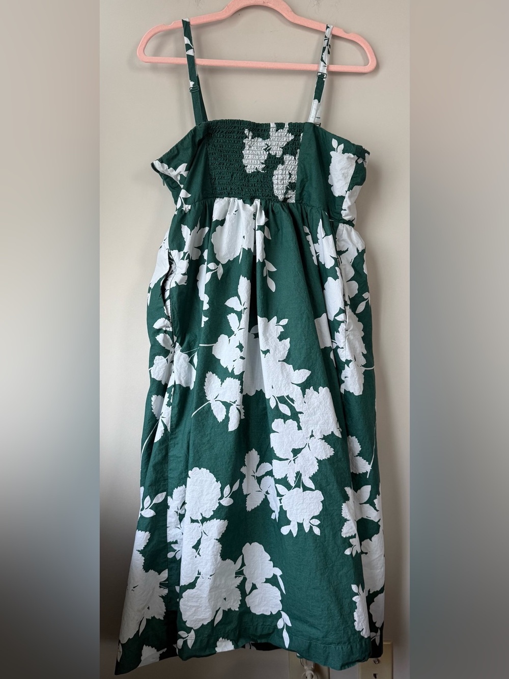 Cynthia Rowley Cotton Dress Sz 12 Green and White Floral - Picture 2 of 5